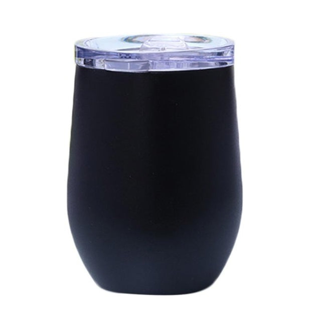12oz Black Stainless Steel Tumbler Travel Cup