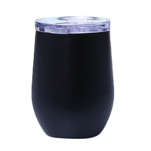 12oz Black Stainless Steel Tumbler Travel Cup