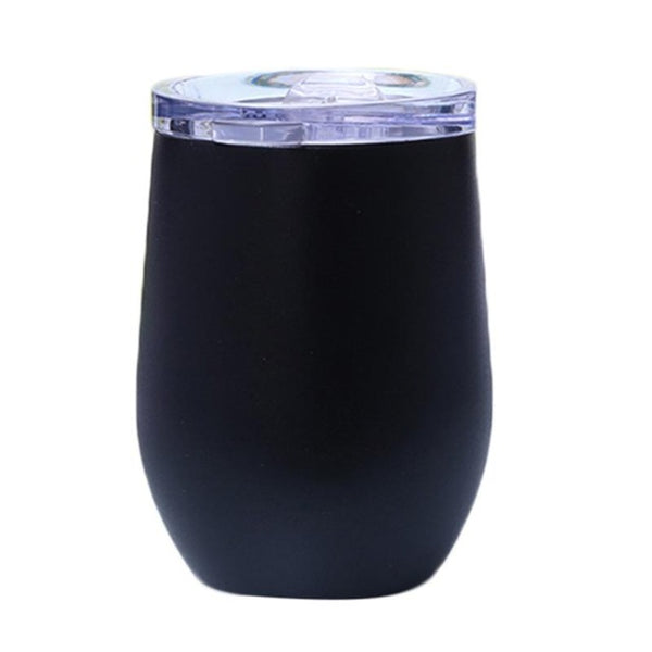 12oz Black Stainless Steel Tumbler Travel Cup