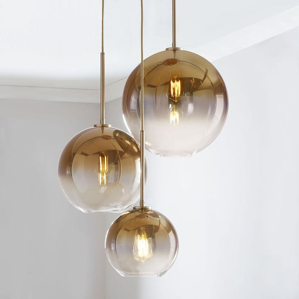 Ombre Gradient Sphere Suspension Luminaire Lamp For Decor