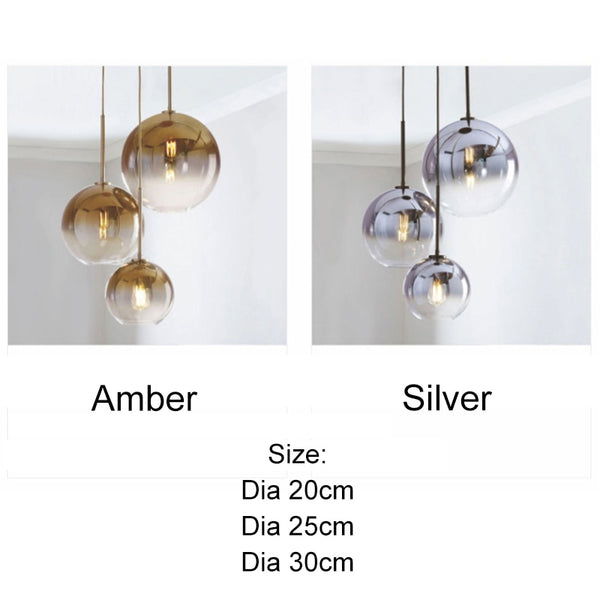 Ombre Gradient Sphere Suspension Luminaire Lamp For Decor