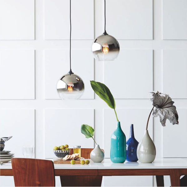Ombre Gradient Sphere Suspension Luminaire Lamp For Decor
