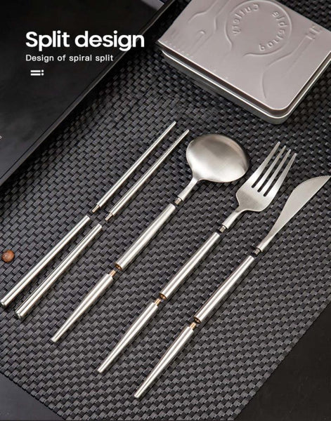 4 pcs Travel Fork and Spoon Set for Work