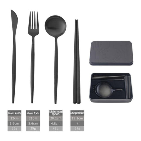 4 pcs Travel Fork and Spoon Set for Work