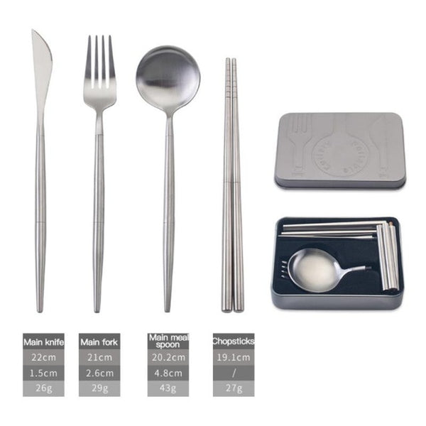 4 pcs Travel Fork and Spoon Set for Work