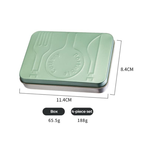 4 pcs Travel Fork and Spoon Set for Work
