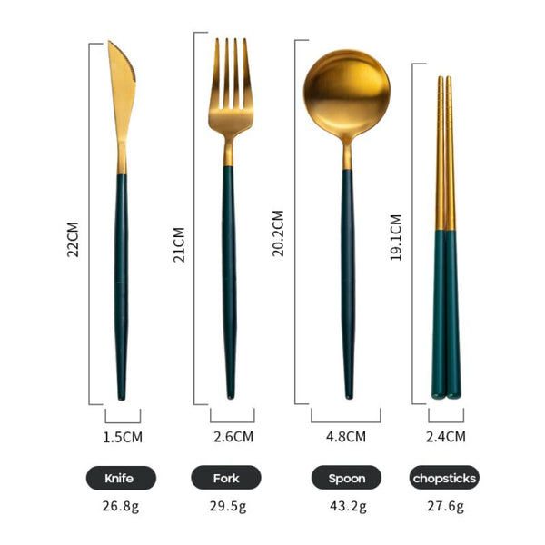 4 pcs Travel Fork and Spoon Set for Work
