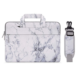 Marble Finish Laptop Briefcase with Strap