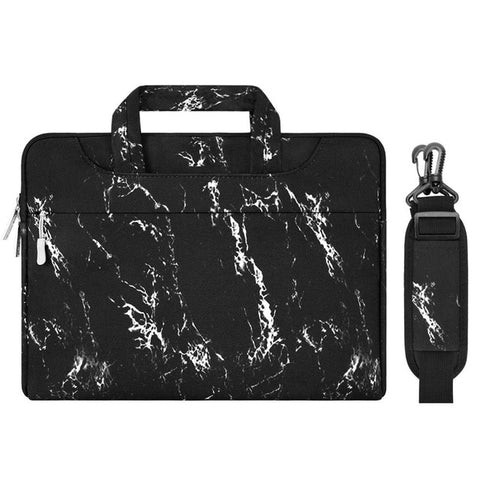 Marble Finish Laptop Briefcase with Strap