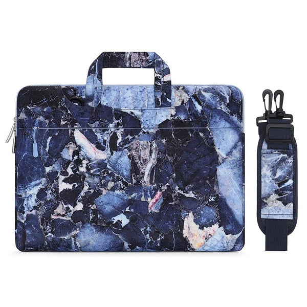 Marble Finish Laptop Briefcase with Strap