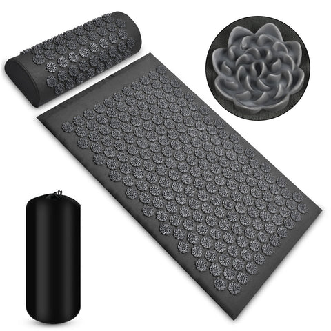Black Acupressure Fitness Mat For Home