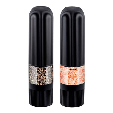 Black Electric Salt And Pepper Spice Grinders For Kitchen
