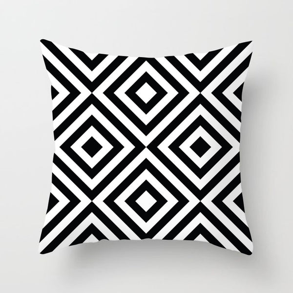 17x17 Black & White Sham Cover Cases For Square Pillow
