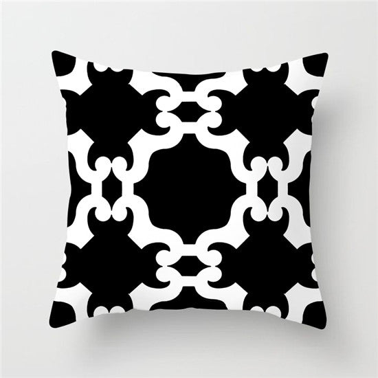 17x17 Black & White Sham Cover Cases For Square Pillow